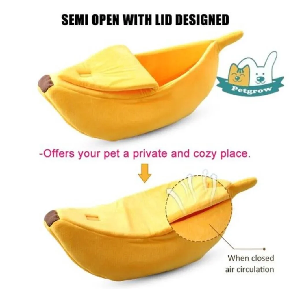 Banana Cat Bed Large Soft Warm Cuddle Bed Pet Supplies for Cats Kittens Dogs